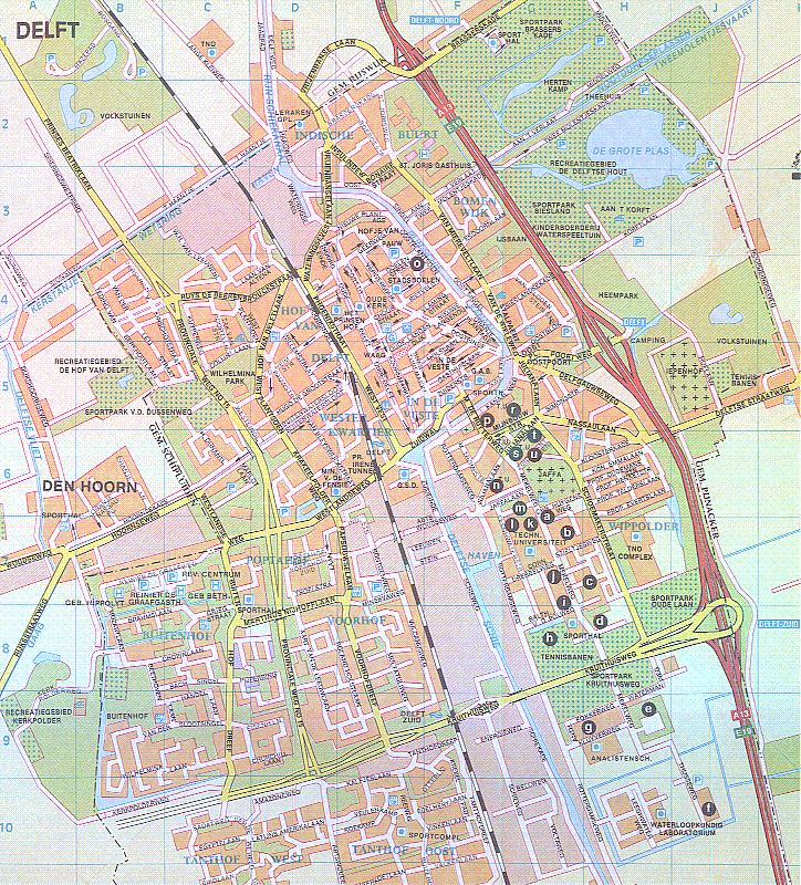 downtown map of Delft