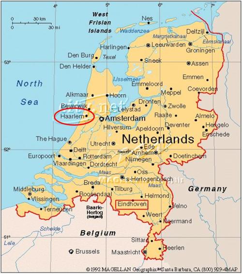 Netherlands Haarlem map