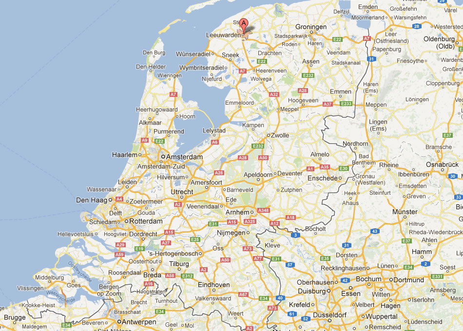 map of Leeuwarden Netherlands