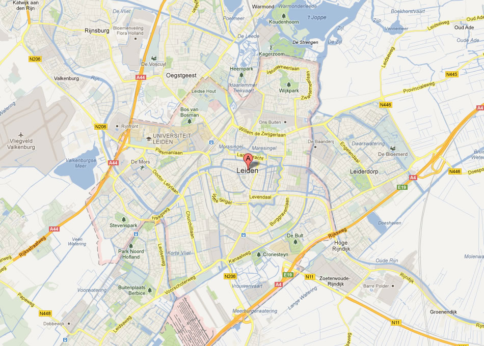 map of Leiden