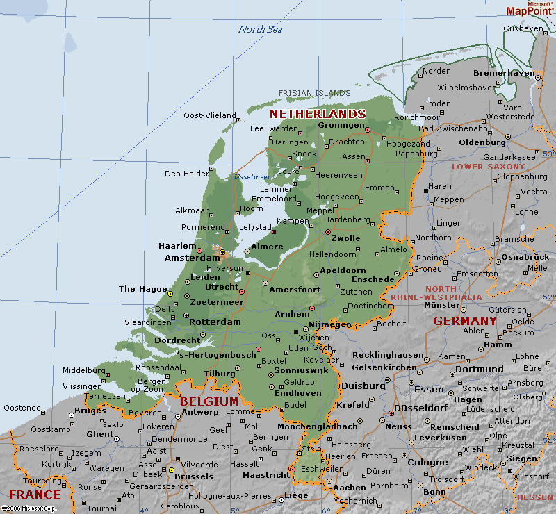 netherlands physical map
