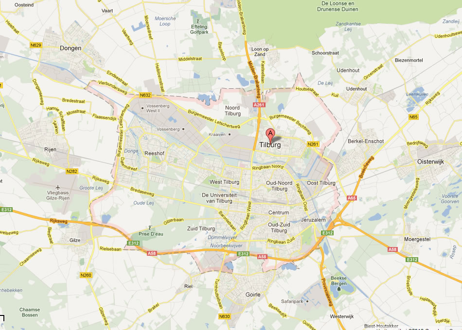 map of Tilburg