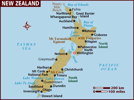 map of new zealand Auckland.