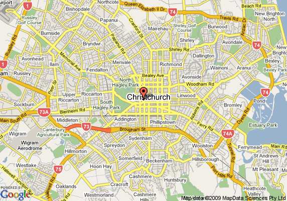 christchurch map