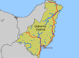 	district map of Gisborne