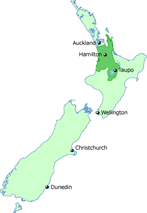 new zealand map Hamilton