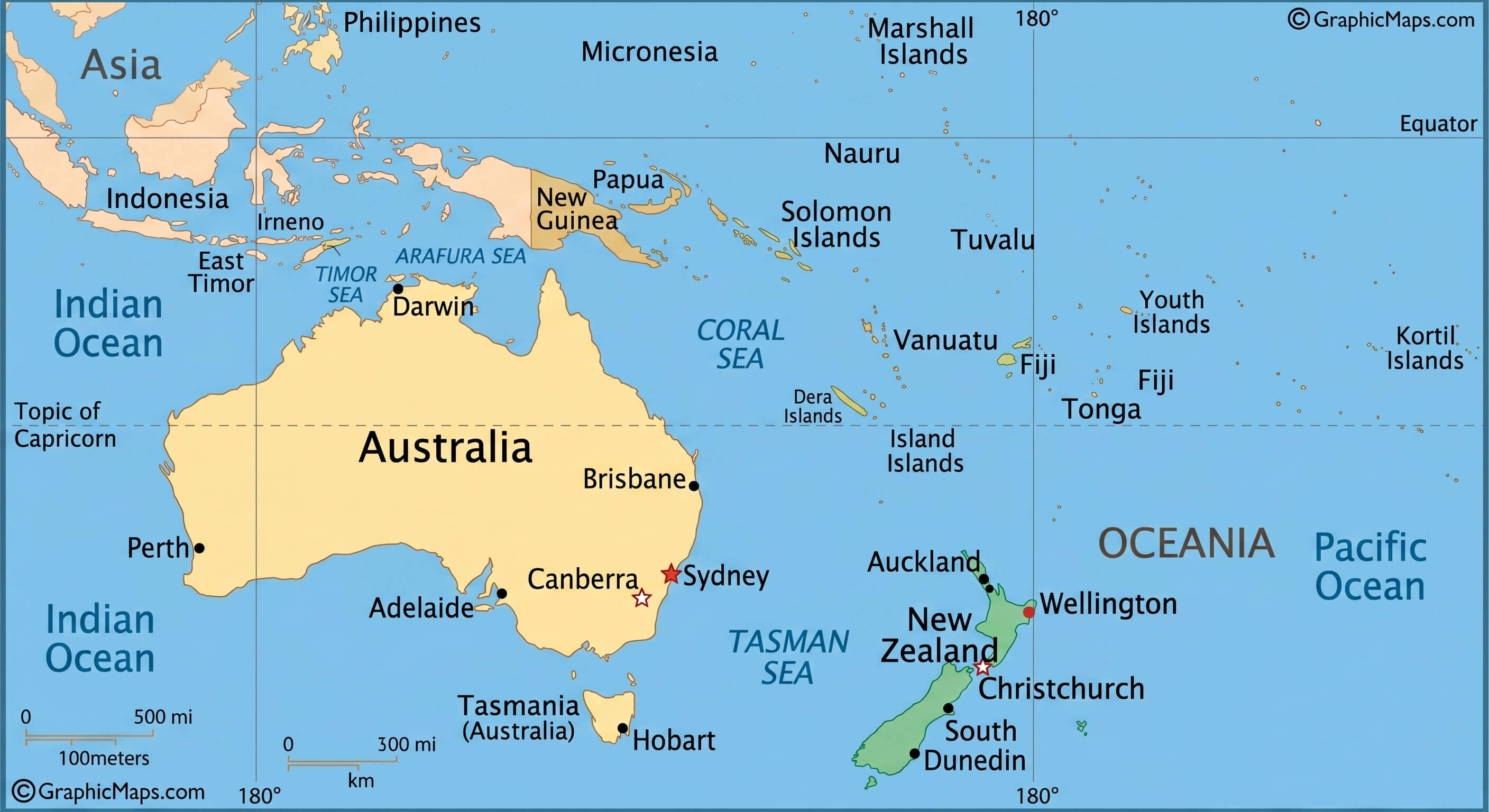 New Zealand location in Oceania map