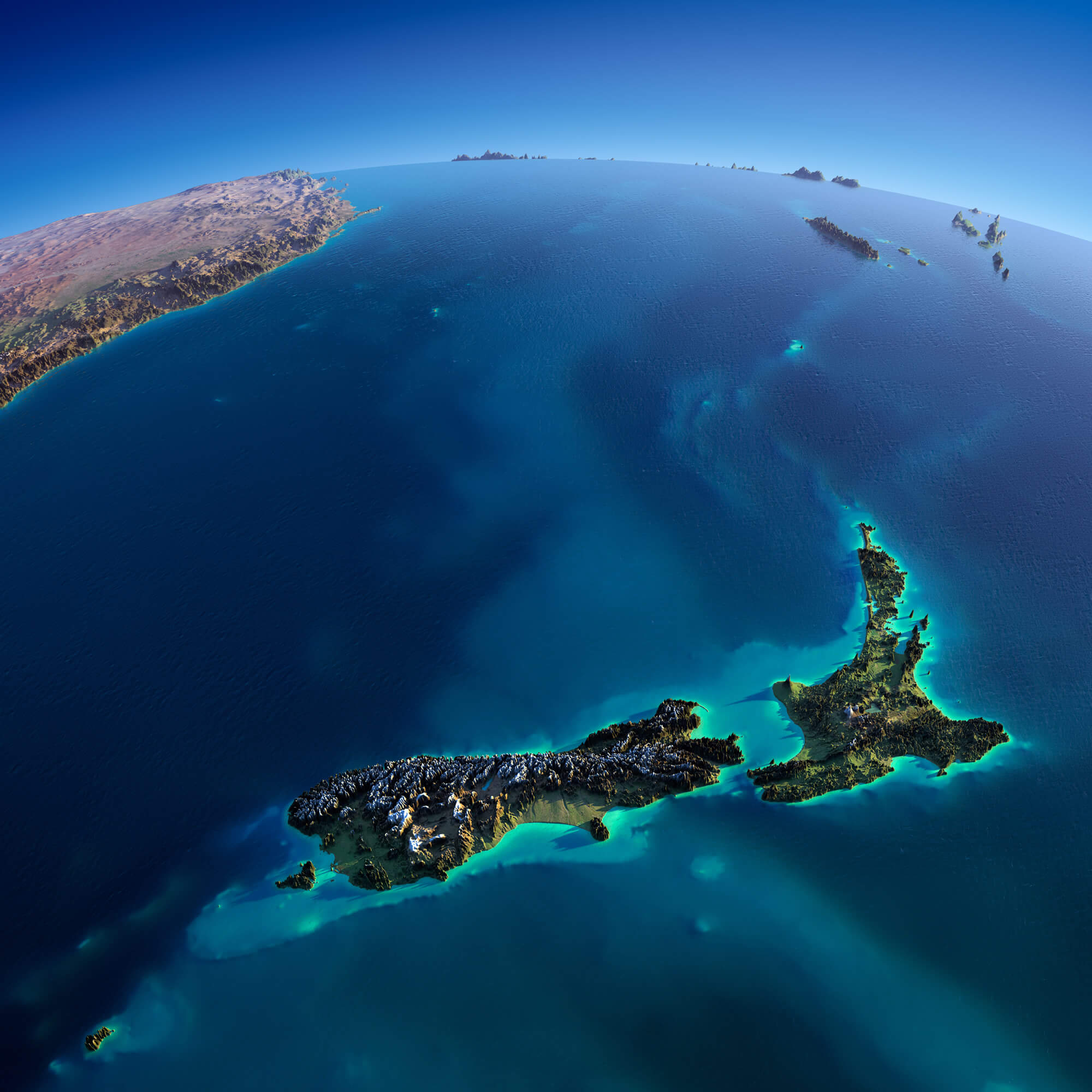 New Zealand satellite map