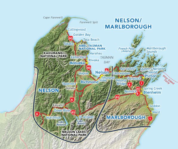 Map of nelson marlborough.