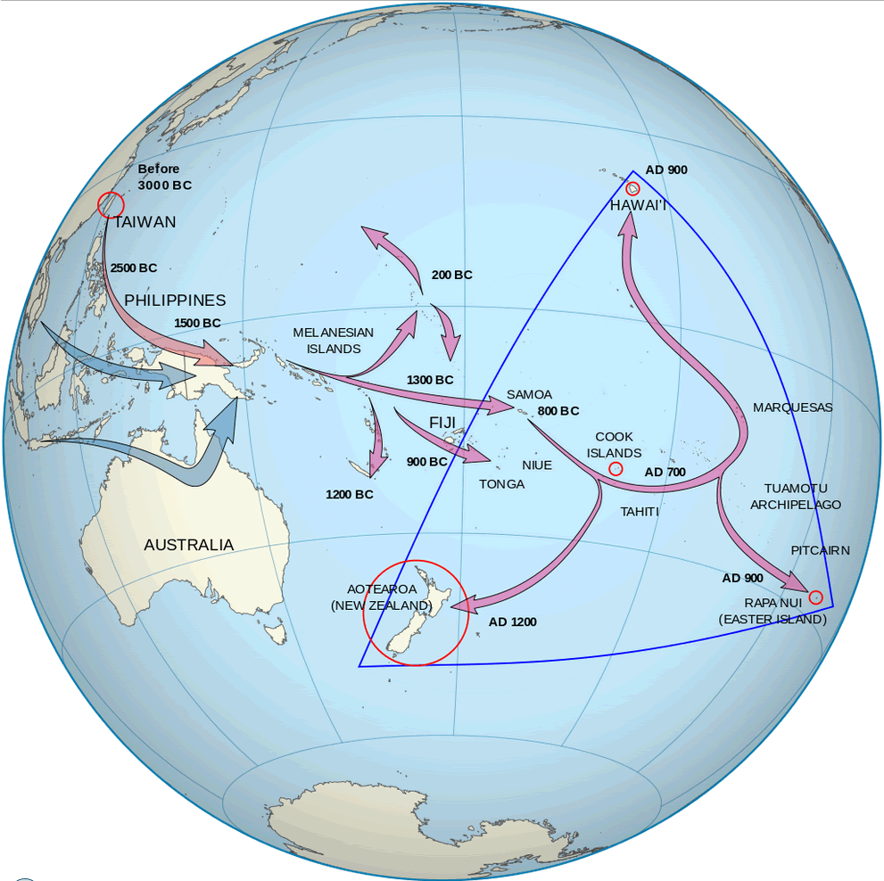 new zealand polynesian migration map