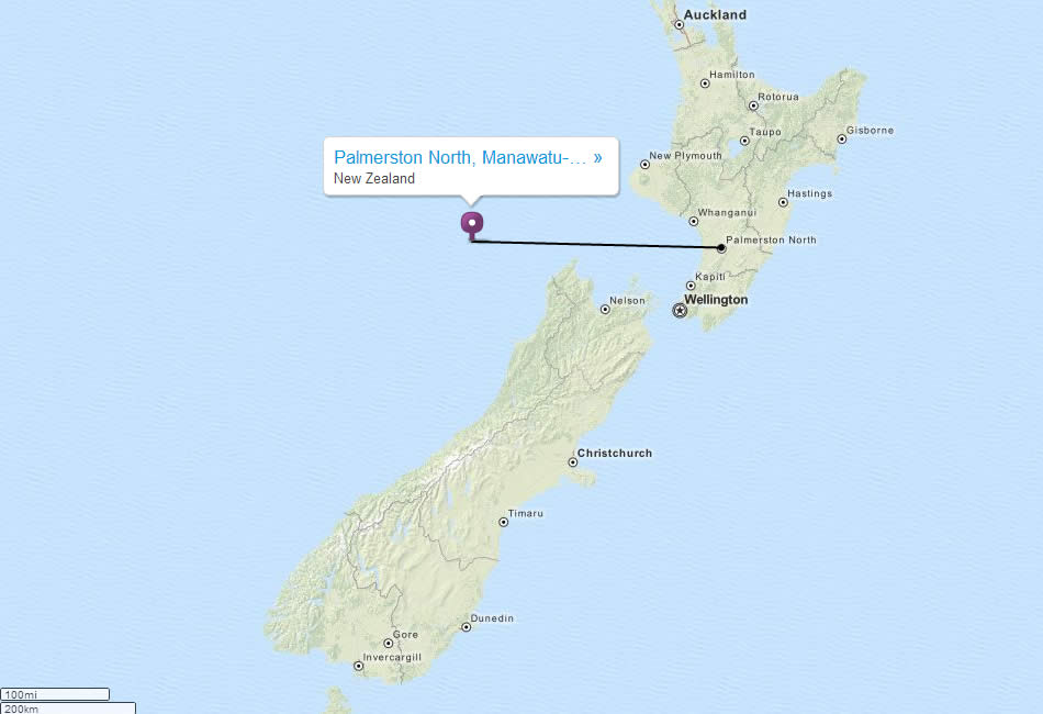 	map of new zealand Palmerston North
