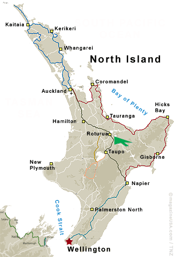 North Island Rotorua map