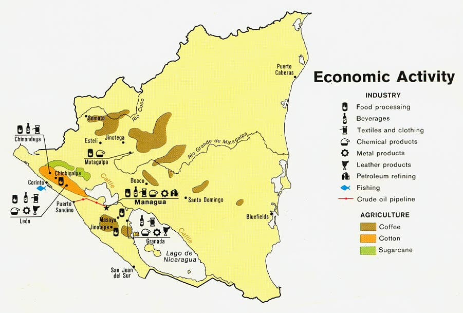 Nicaragua Economic Activity Map 1979