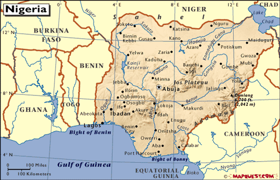 Map Of Nigeria And Surrounding Countries Nigeria Map