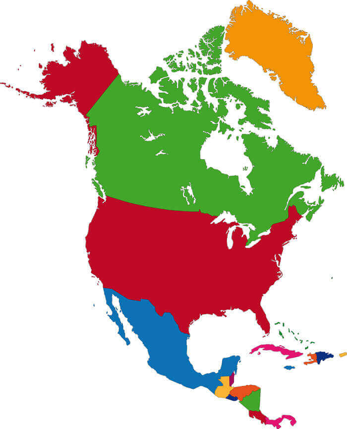 North America Blank Map