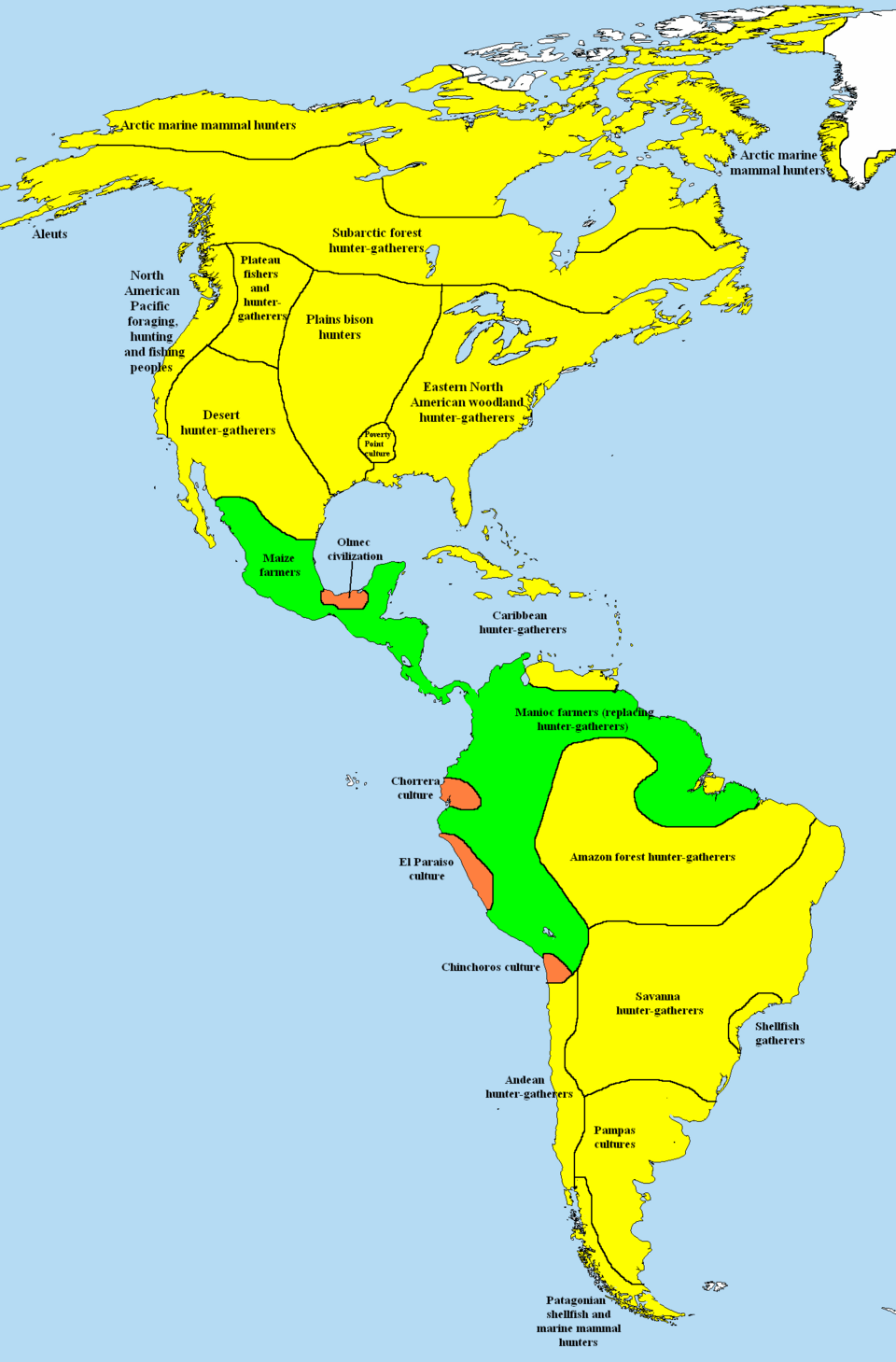 Americas map 1000 BC