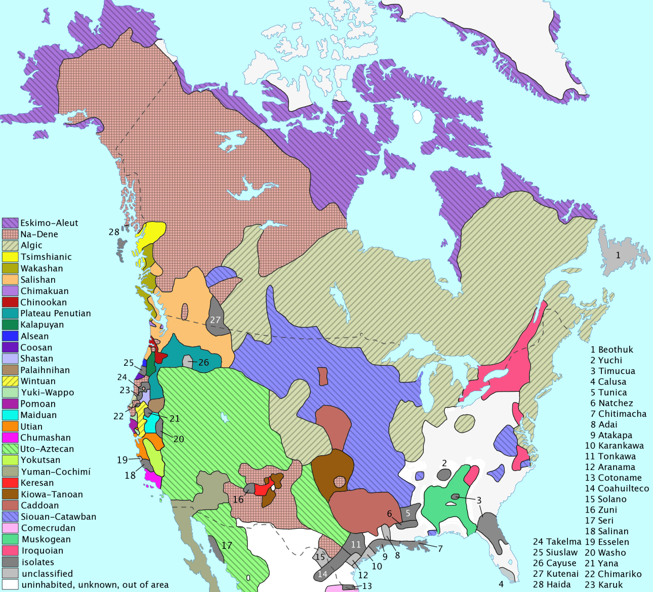 native languages of north america map