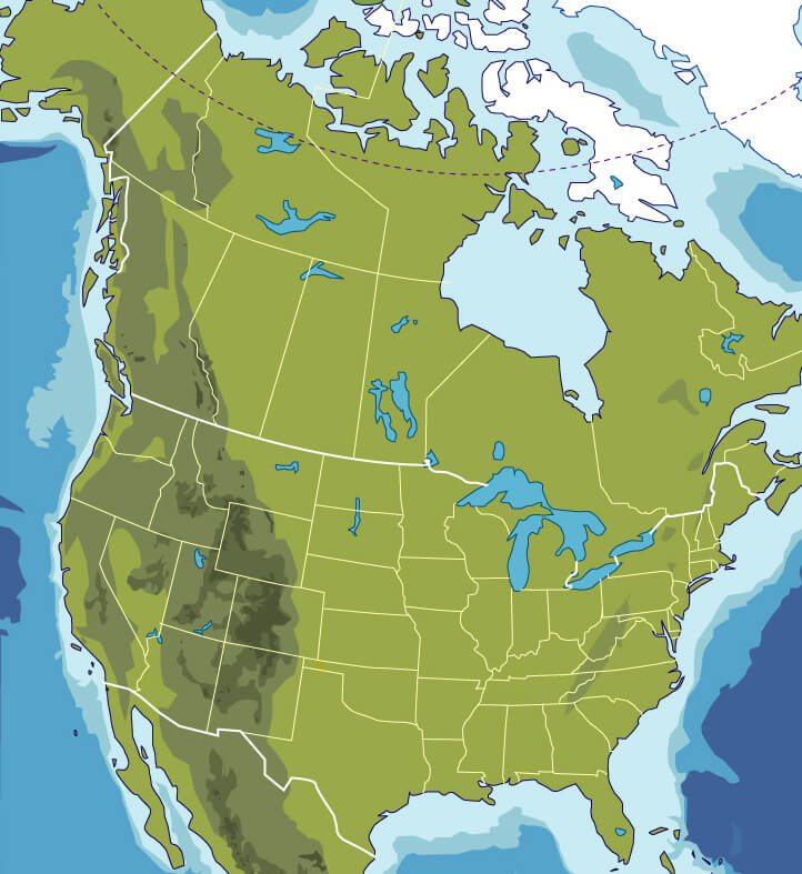 north america map blank