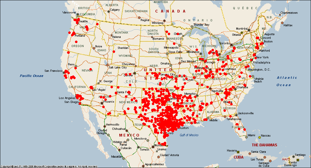 north america population map