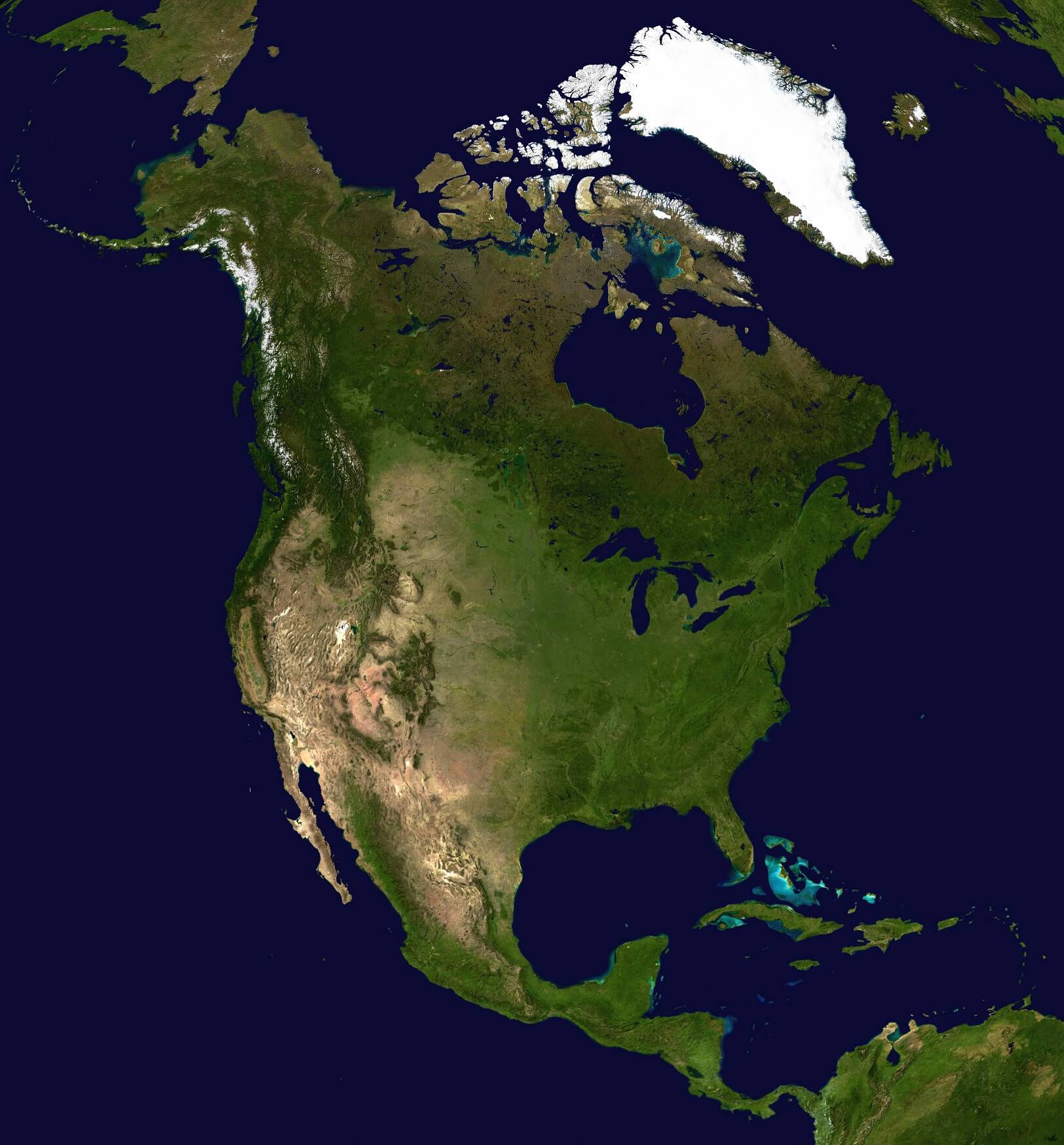 North America satellite image