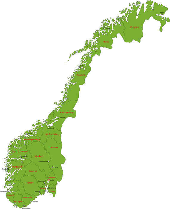 Norway Regions Map