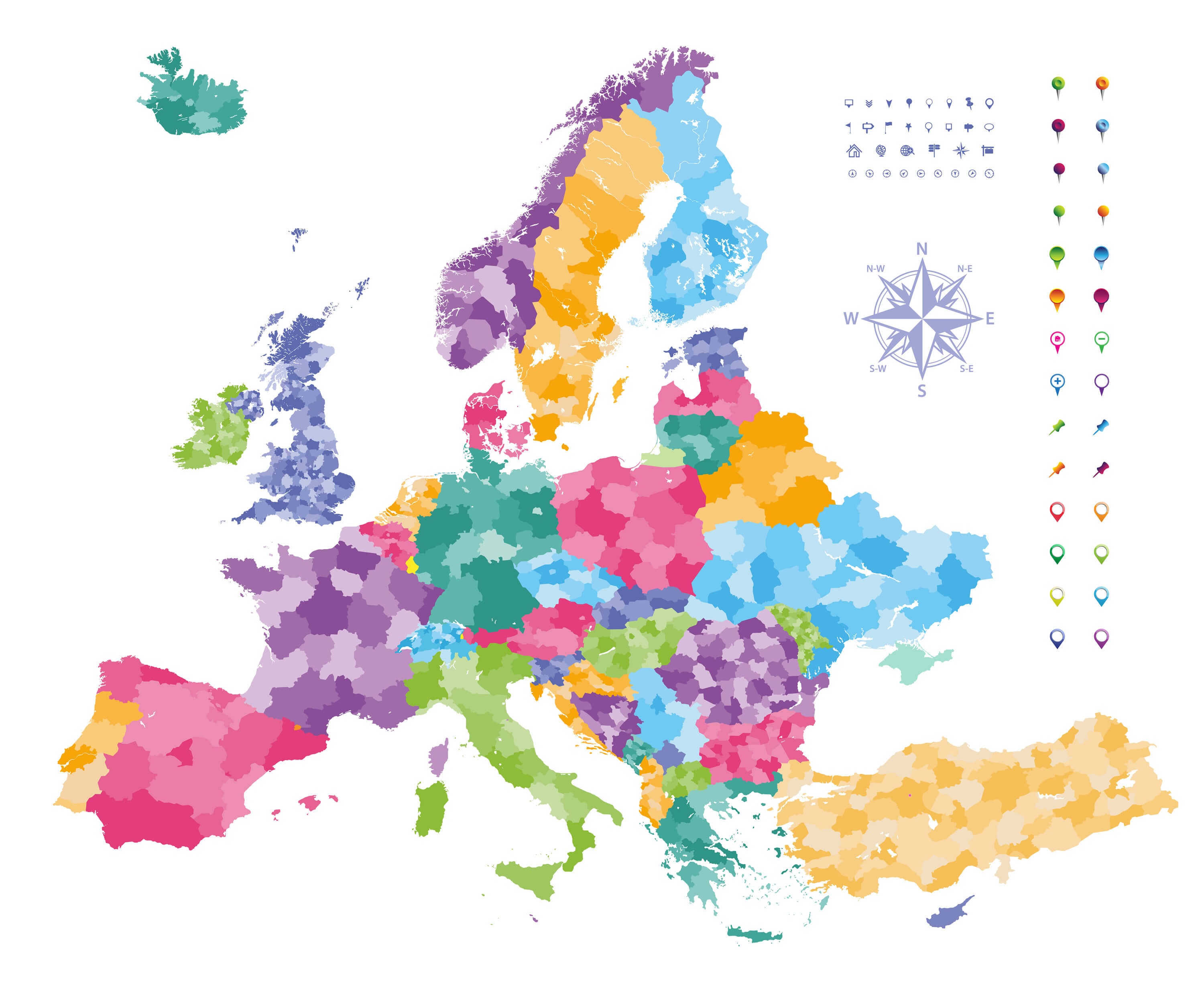 Vector Map of Norway, Europe