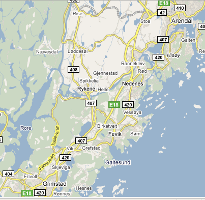 Grimstad map
