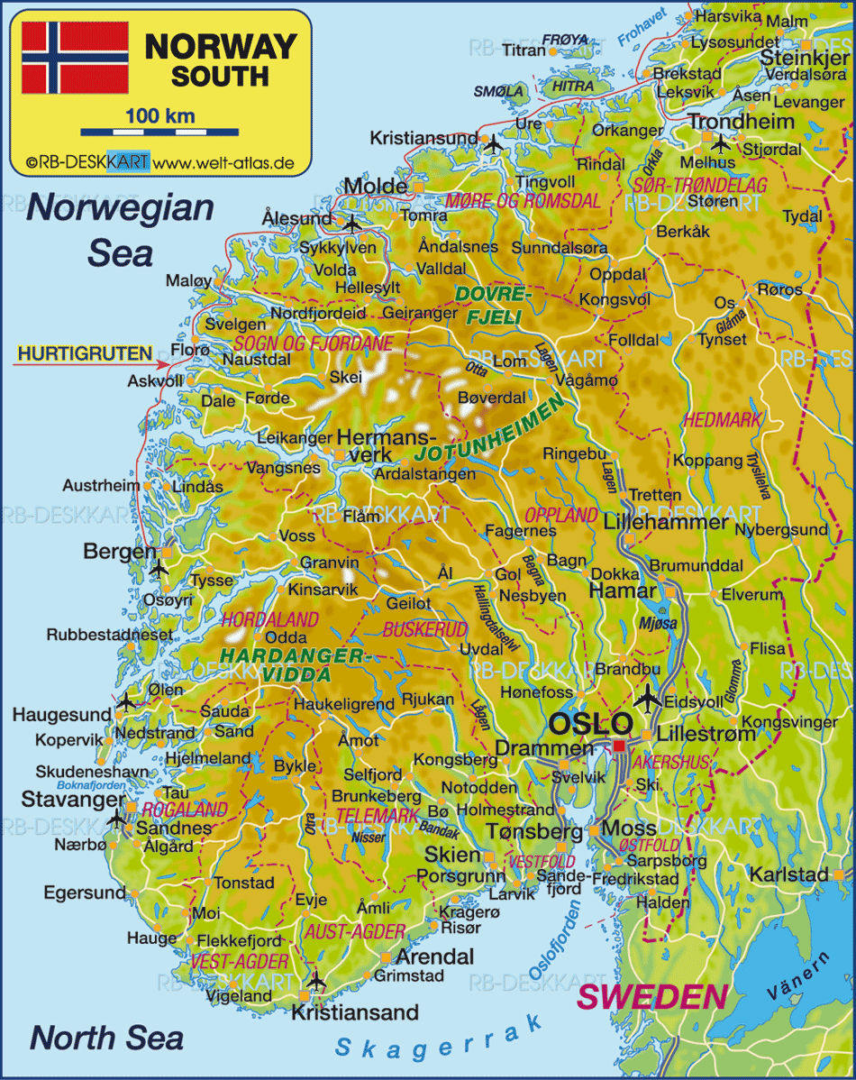 Kristiansand relief map