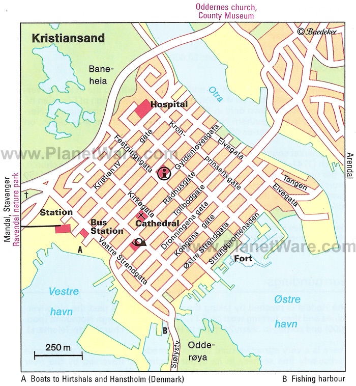 kristiansand tourist map