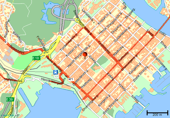 map of Kristiansand