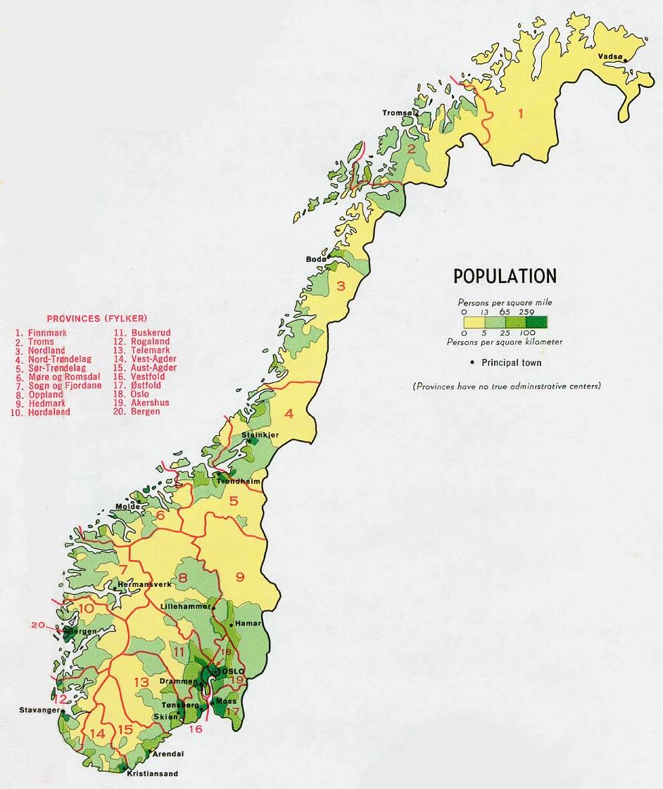 norway population map