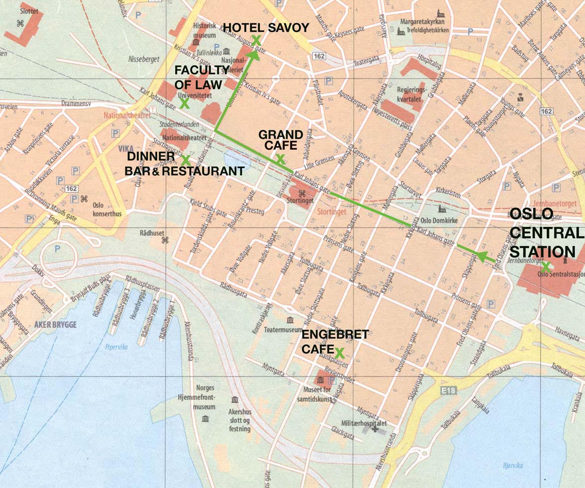 city center map of Oslo