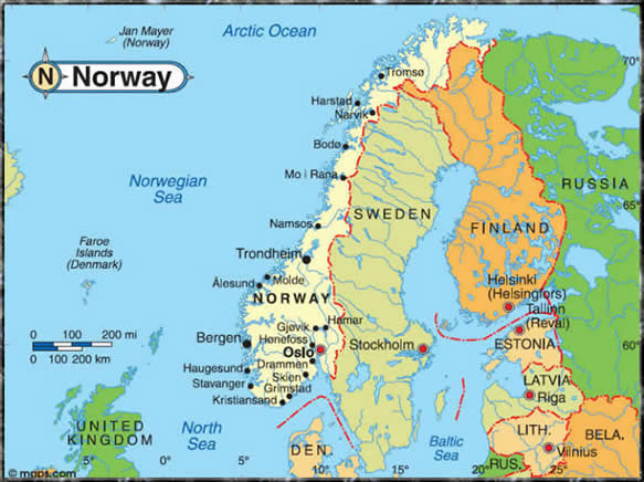 norway map Stavanger