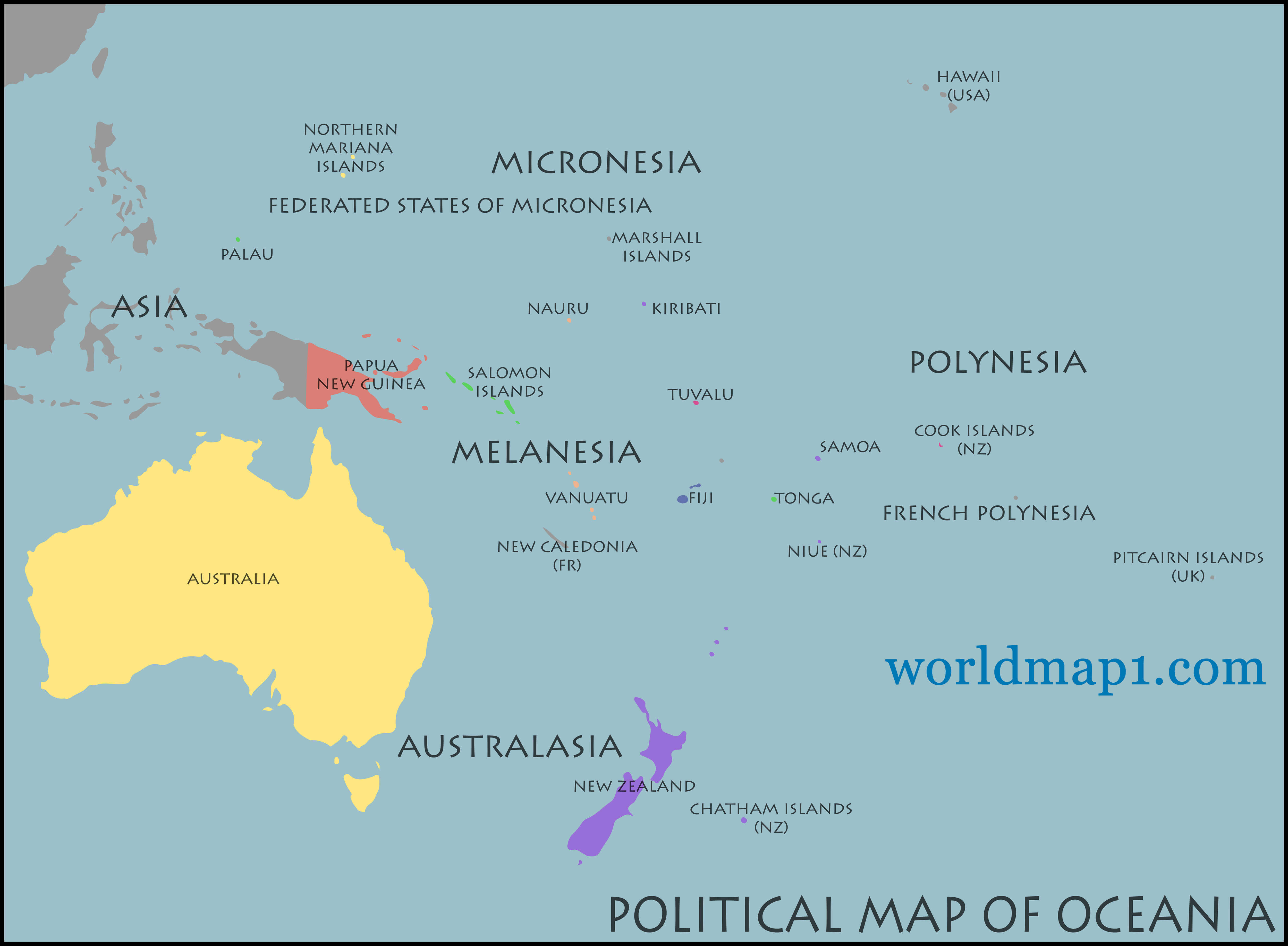 Map Oceania