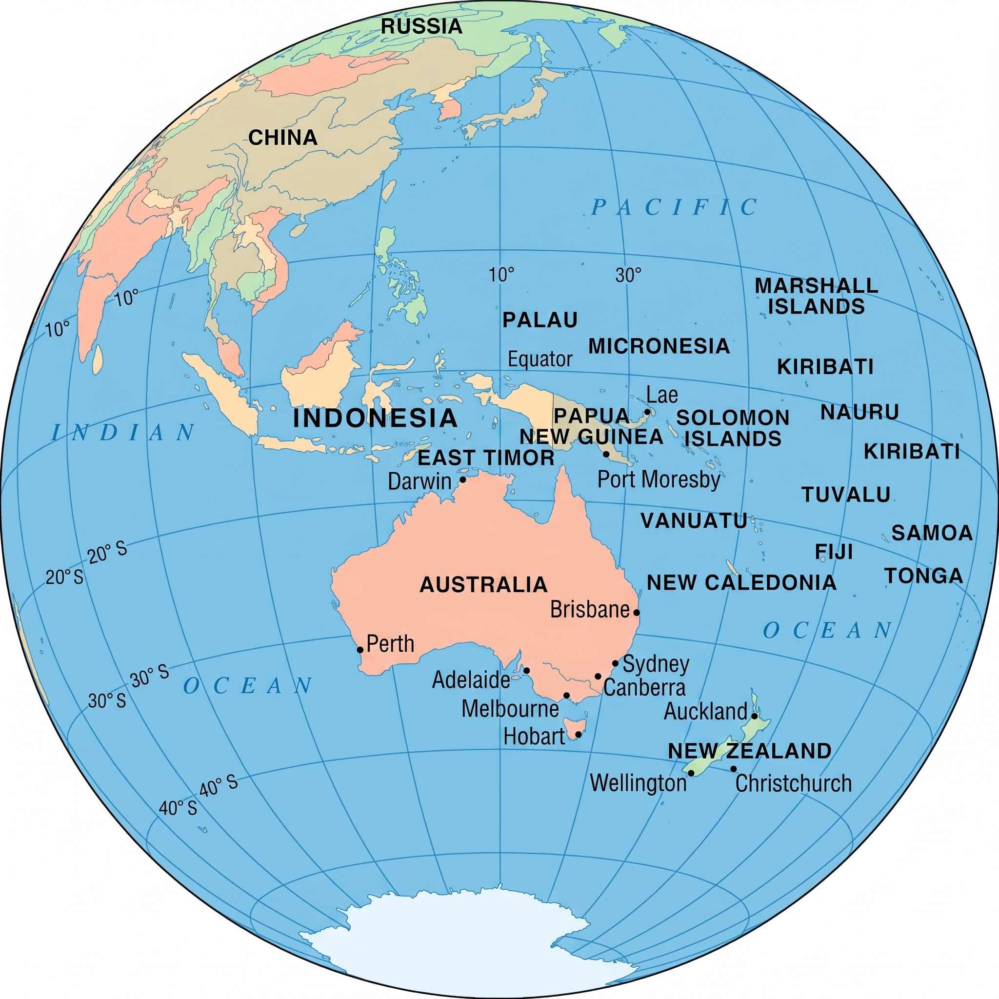Oceania map World