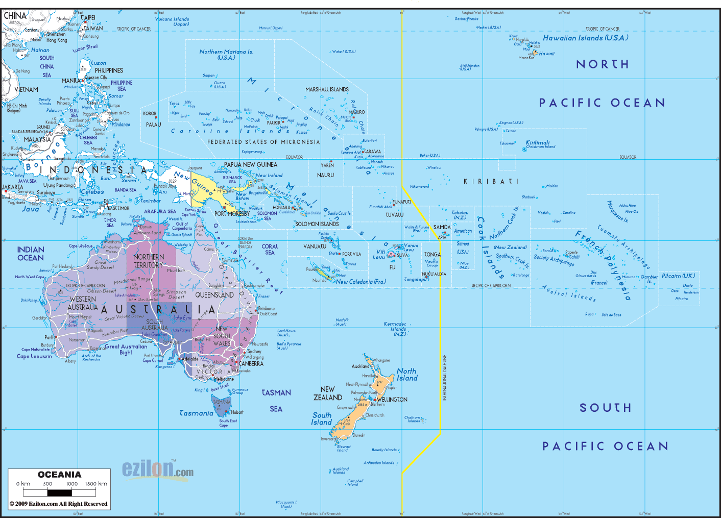 oceania political map