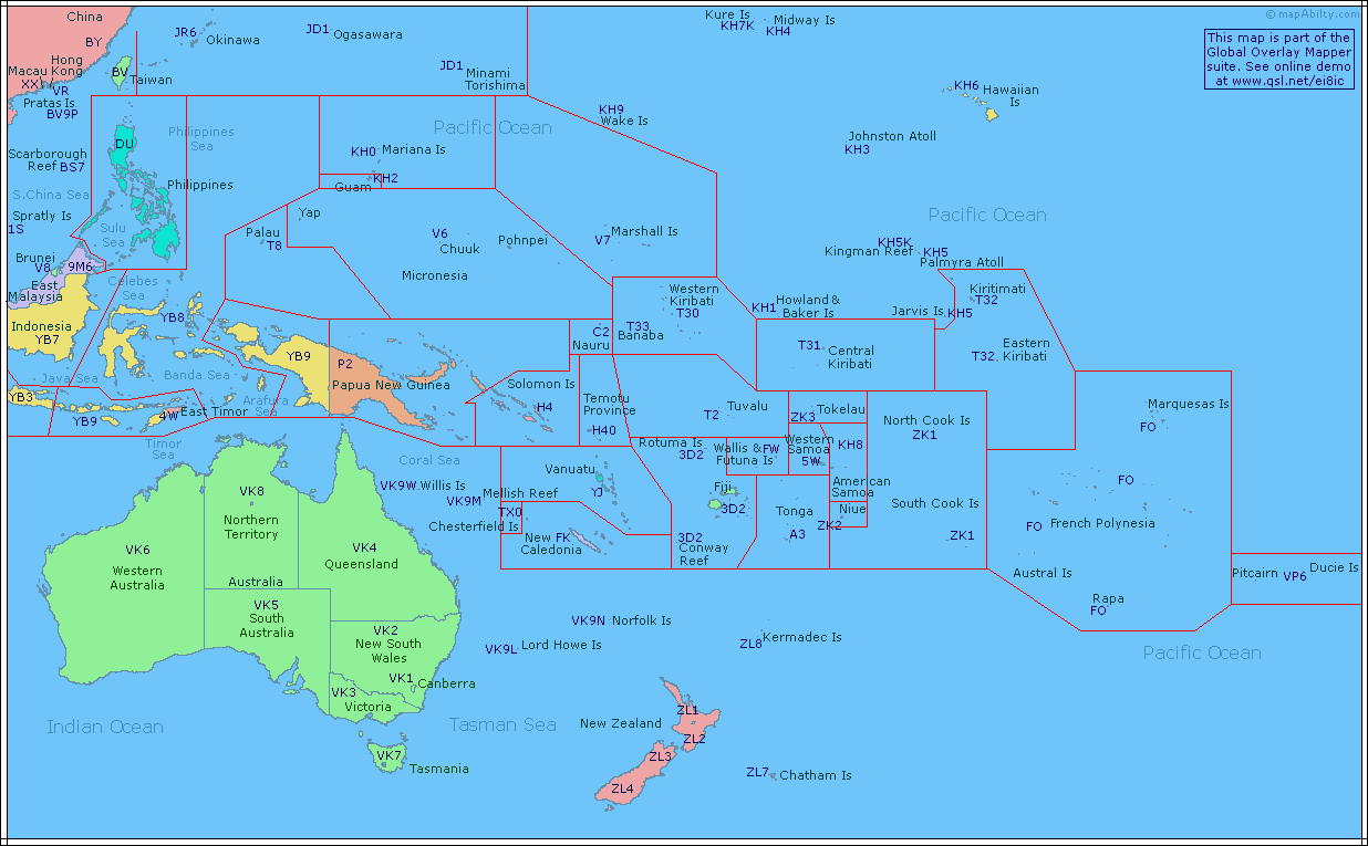 oceania australia map
