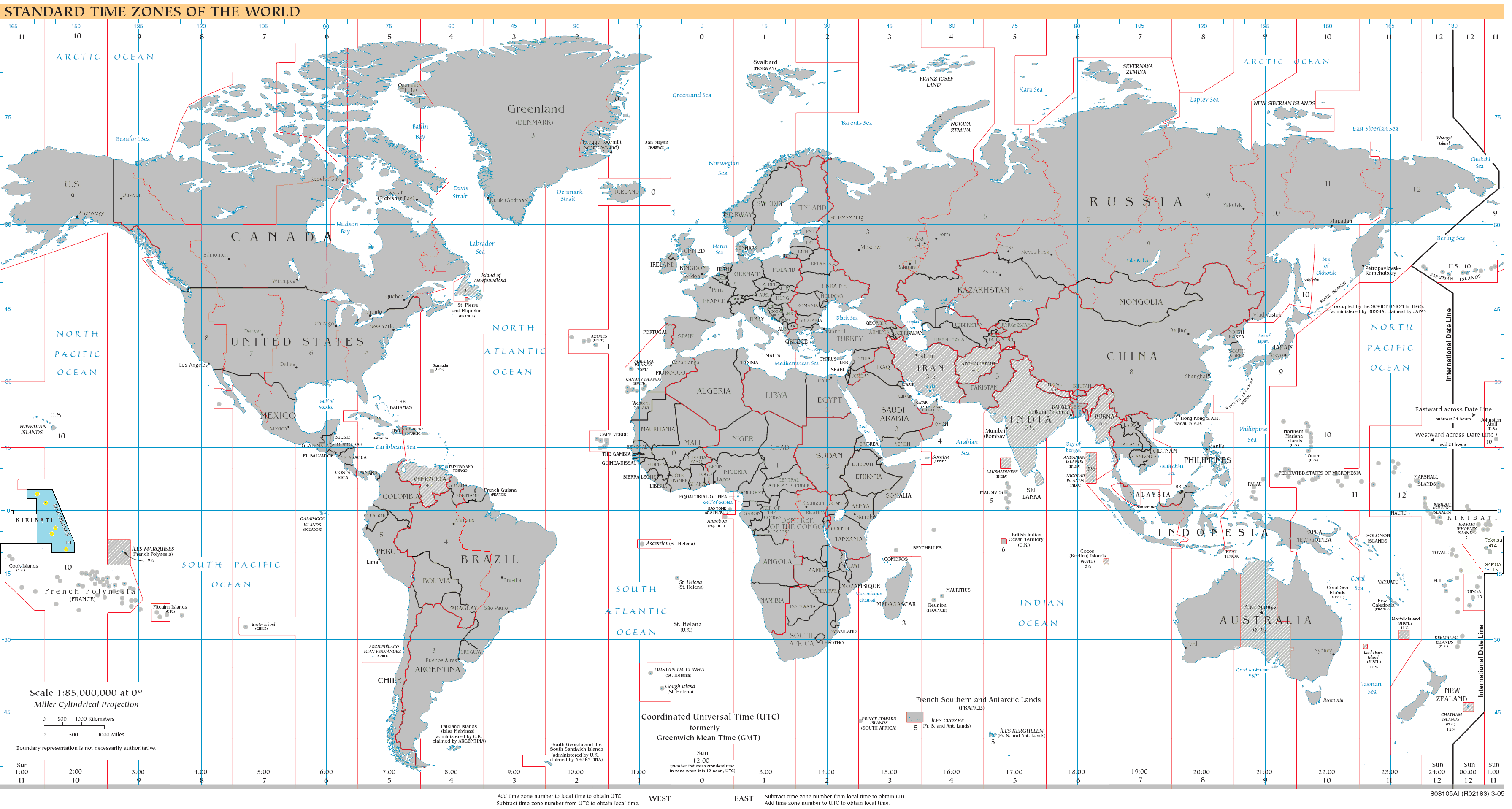 Oceania Australia and new zealand time zones map