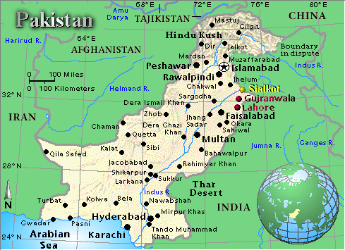 cities map of pakistan