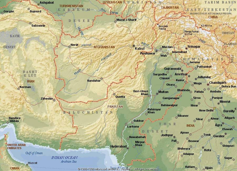 maps of pakistan