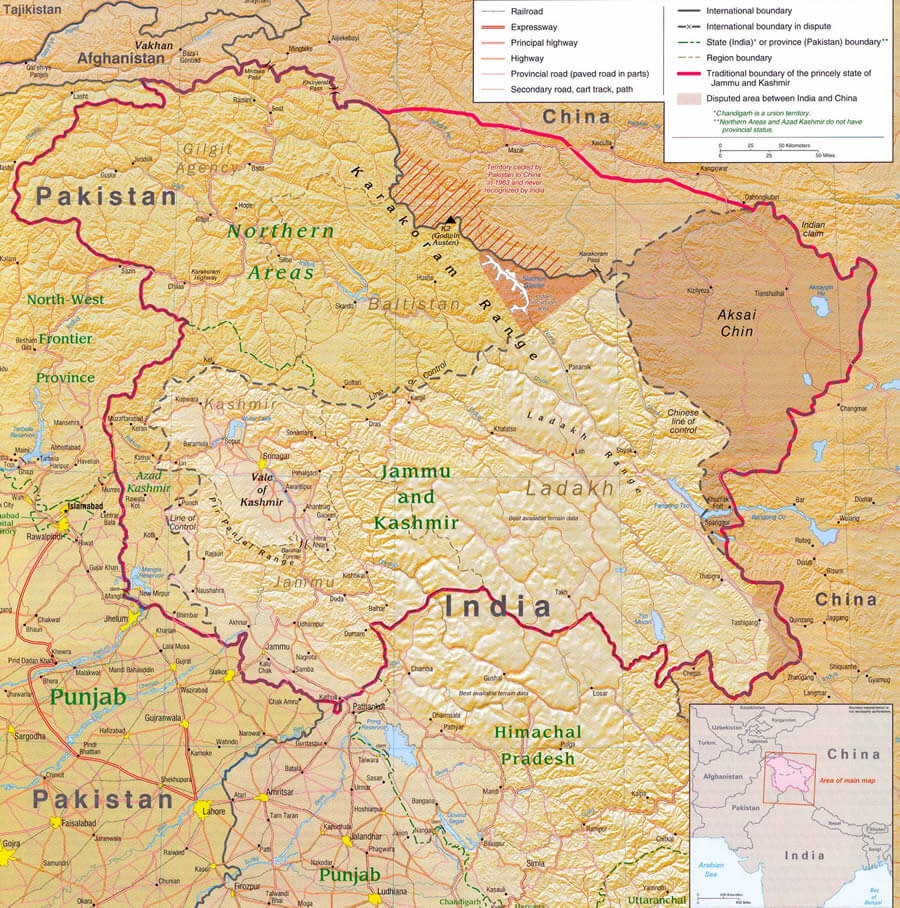 pakistan kashmir map