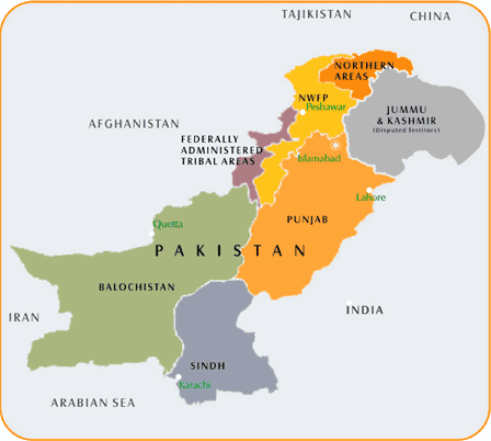 pakistan regions map