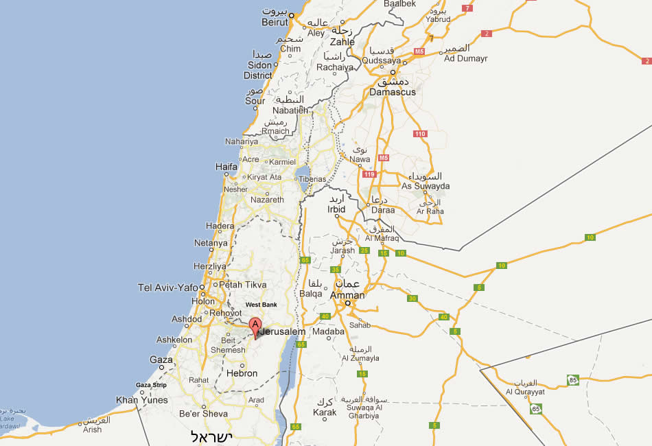 map of Bethlehem palestine
