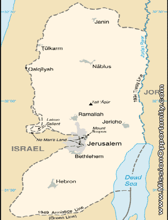 Hebron west bank map