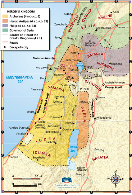1st century palestine Kudus map