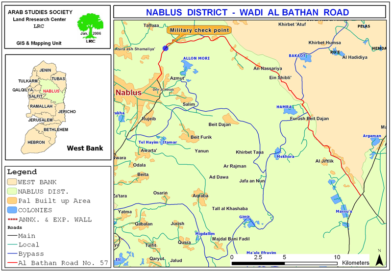 Nablus district map