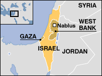 israel nablus map