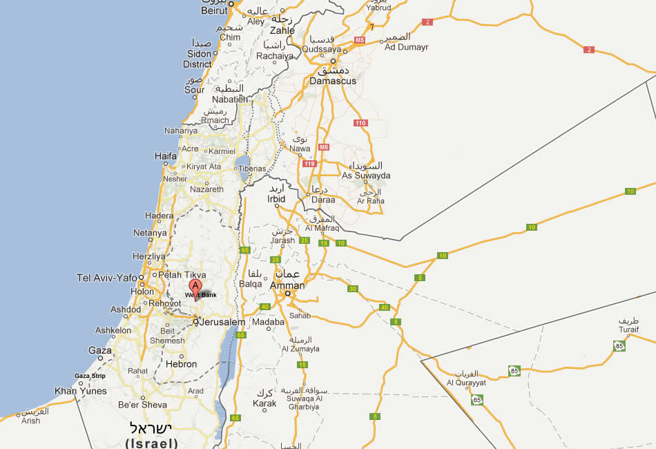 map of Ramallah palestine