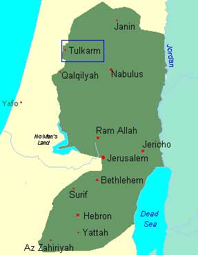 Tulkarm regions map