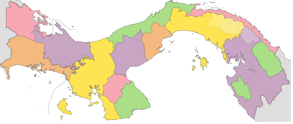 Administrative Divisions Map of Panama